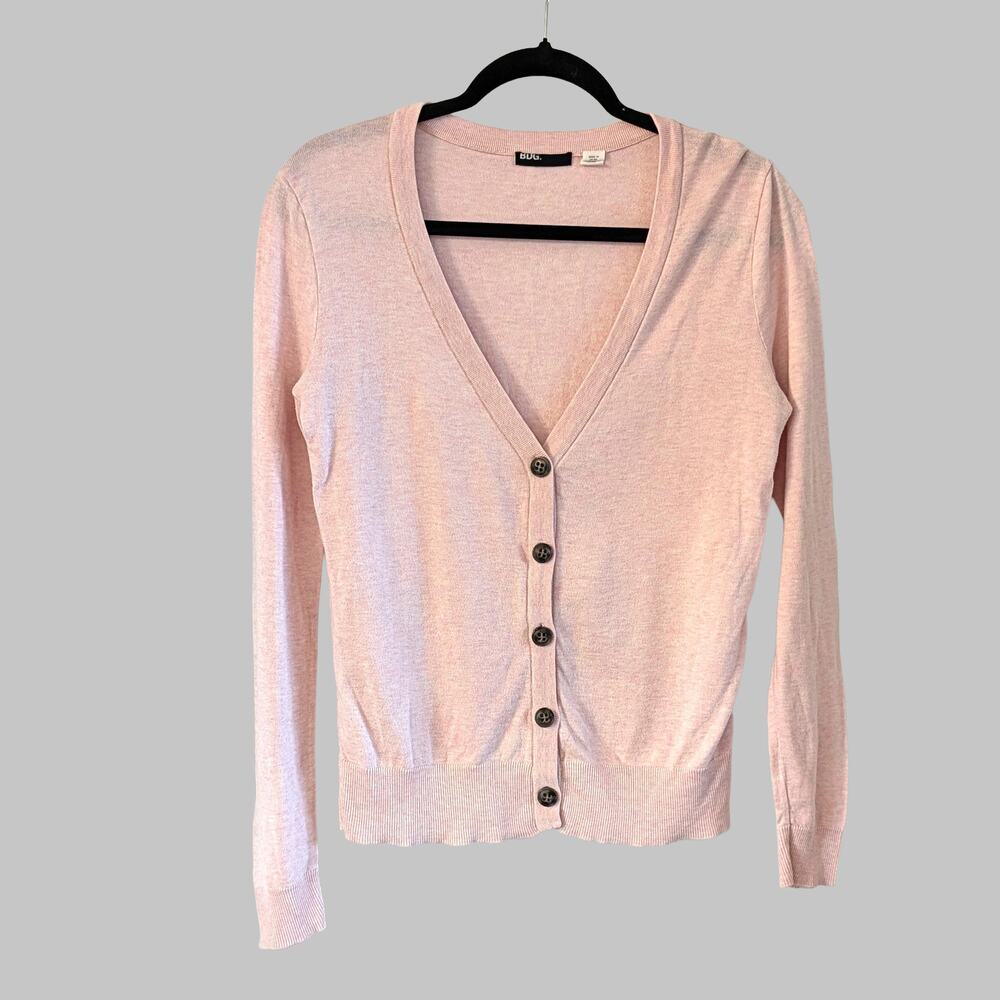 BDG Pink 100% Cotton Cardigan Sweater Medium Button Front Cottagecore